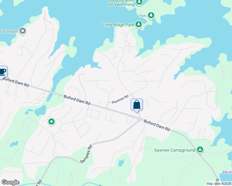 map of restaurants, bars, coffee shops, grocery stores, and more near 2680 Merry Road in Cumming