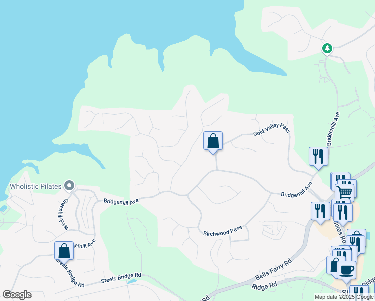 map of restaurants, bars, coffee shops, grocery stores, and more near 823 Valley Drive in Canton