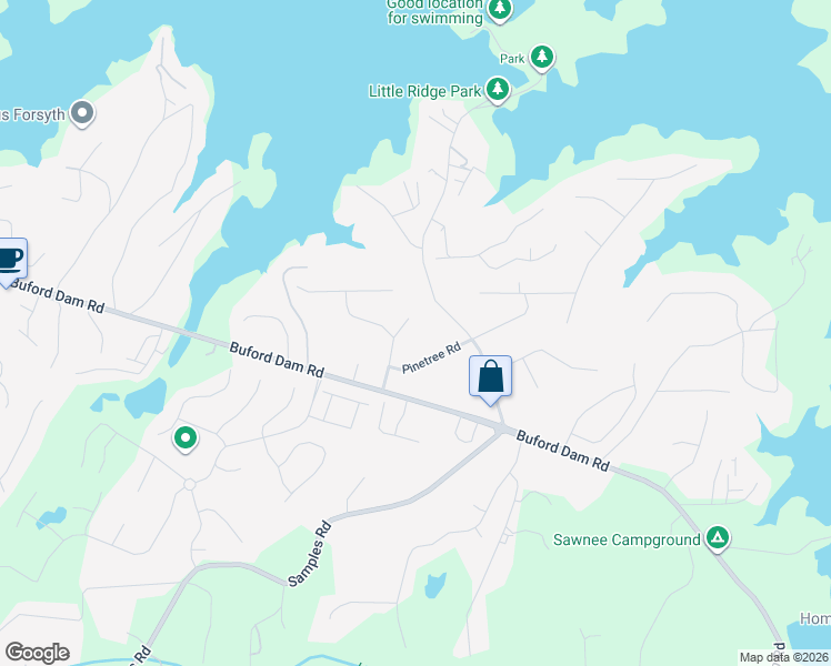 map of restaurants, bars, coffee shops, grocery stores, and more near 2680 Merry Road in Cumming
