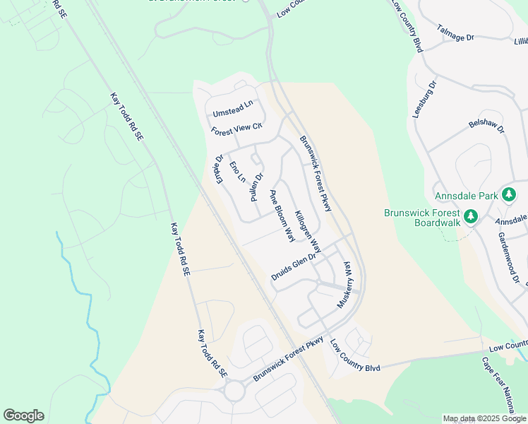 map of restaurants, bars, coffee shops, grocery stores, and more near 2703 Empie Drive in Leland