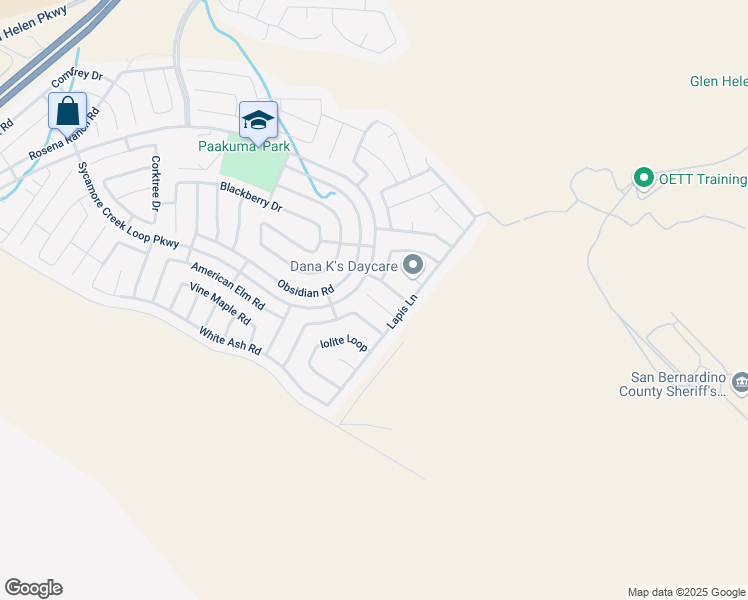 map of restaurants, bars, coffee shops, grocery stores, and more near 3982 Alpine Fir Court in San Bernardino