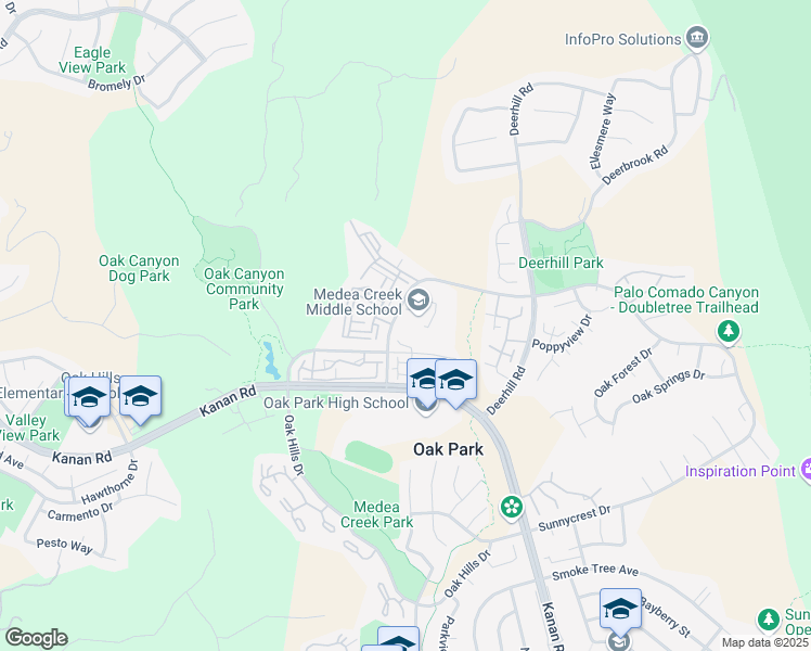 map of restaurants, bars, coffee shops, grocery stores, and more near 1002 Doubletree Road in Oak Park