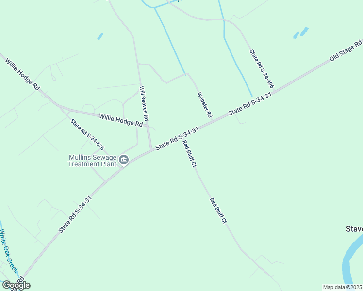 map of restaurants, bars, coffee shops, grocery stores, and more near 1013 Red Bluff Court in Mullins