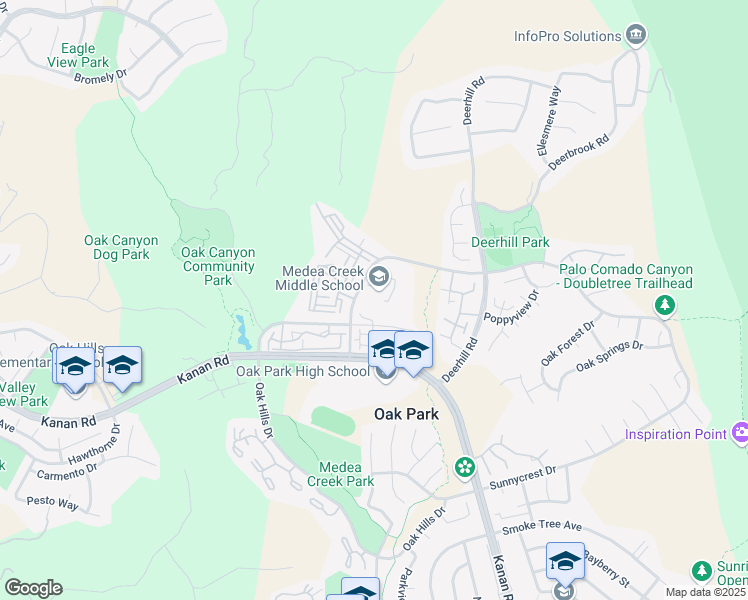 map of restaurants, bars, coffee shops, grocery stores, and more near 1002 Doubletree Road in Oak Park