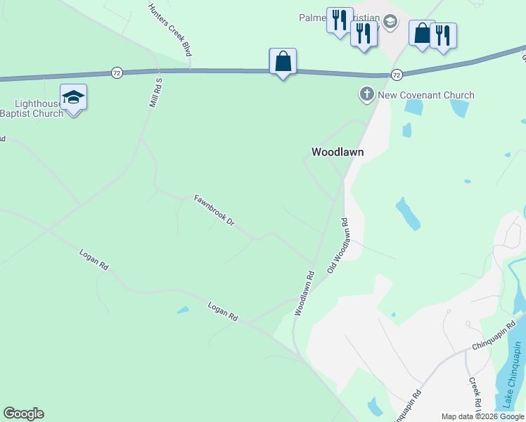 map of restaurants, bars, coffee shops, grocery stores, and more near 123 Hughes Road in Greenwood