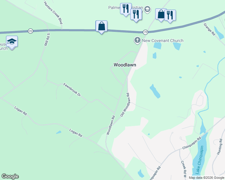 map of restaurants, bars, coffee shops, grocery stores, and more near 116 Hughes Road in Greenwood