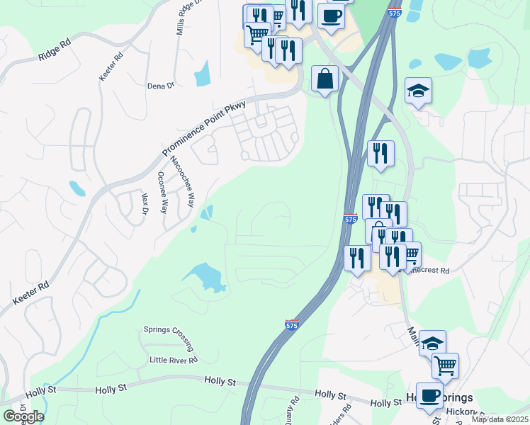 map of restaurants, bars, coffee shops, grocery stores, and more near 330 Hidden Creek Lane in Canton