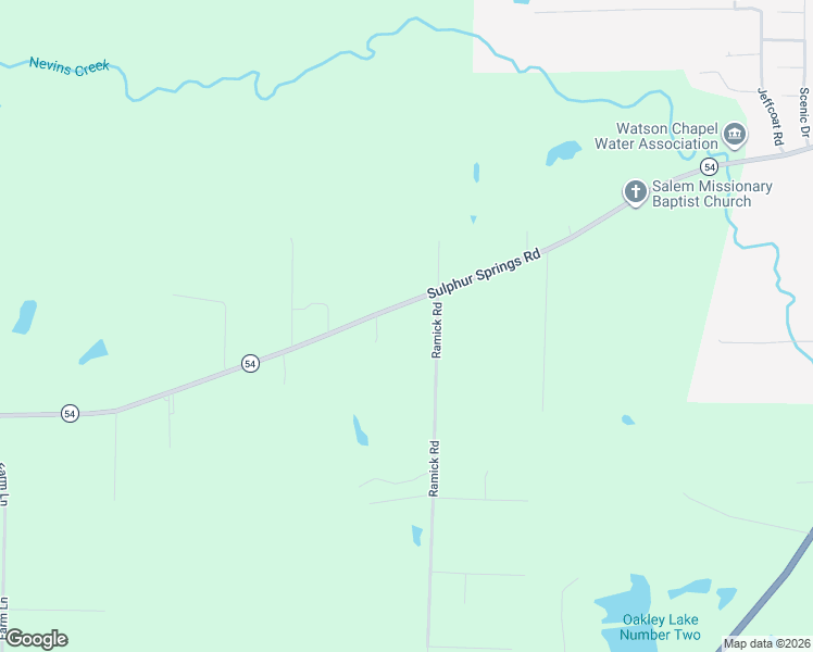 map of restaurants, bars, coffee shops, grocery stores, and more near 8020 Sulphur Springs Road in Pine Bluff