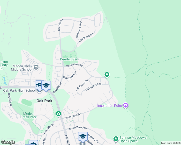 map of restaurants, bars, coffee shops, grocery stores, and more near 6804 Eaglehaven Lane in Oak Park
