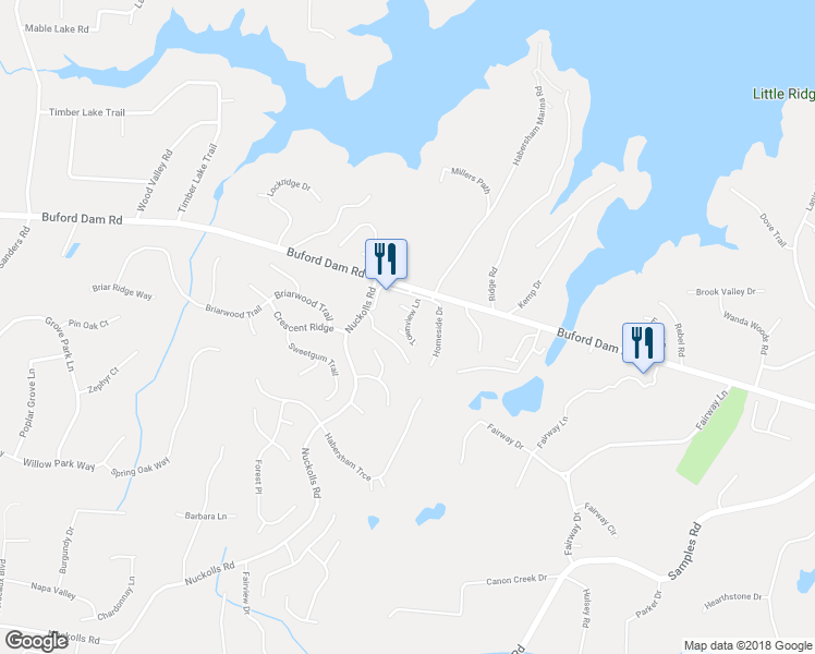map of restaurants, bars, coffee shops, grocery stores, and more near 1630 Townview Lane in Cumming
