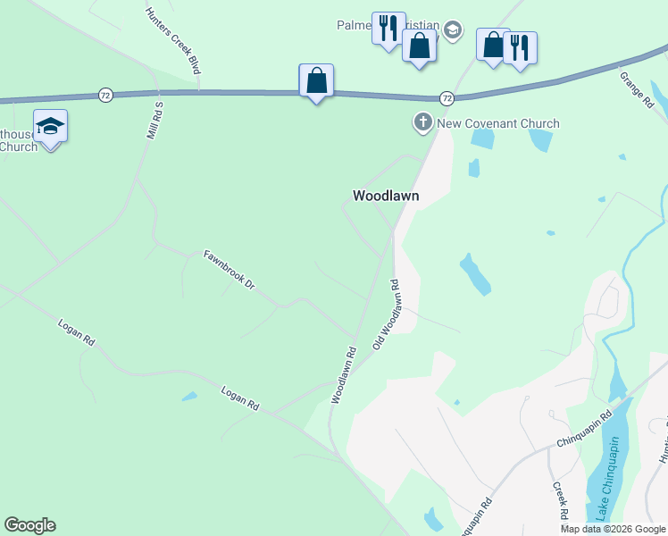 map of restaurants, bars, coffee shops, grocery stores, and more near 116 Hughes Road in Greenwood