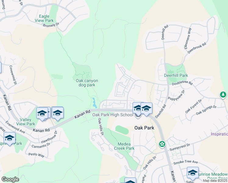 map of restaurants, bars, coffee shops, grocery stores, and more near 653 Oak Run Trail in Oak Park