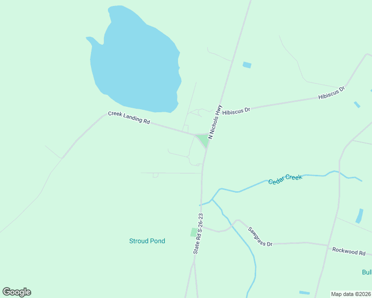 map of restaurants, bars, coffee shops, grocery stores, and more near 9545 Creek Landing Road in Nichols