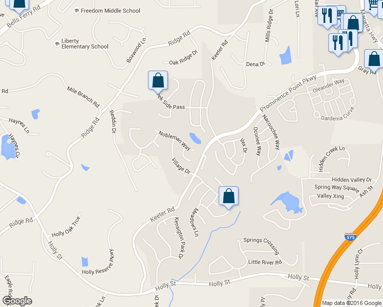 map of restaurants, bars, coffee shops, grocery stores, and more near 328 Nobleman Way in Canton