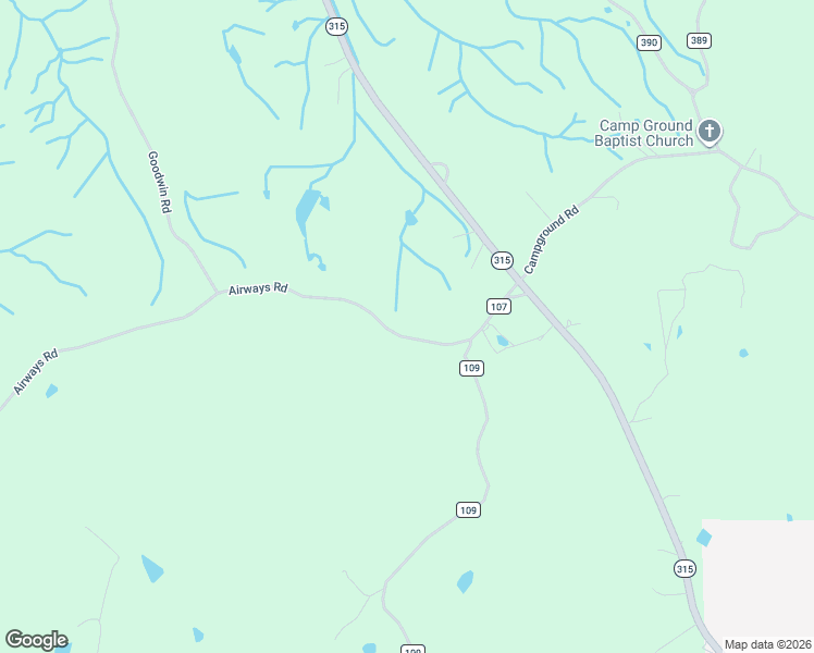 map of restaurants, bars, coffee shops, grocery stores, and more near 315 Airways Road in Water Valley