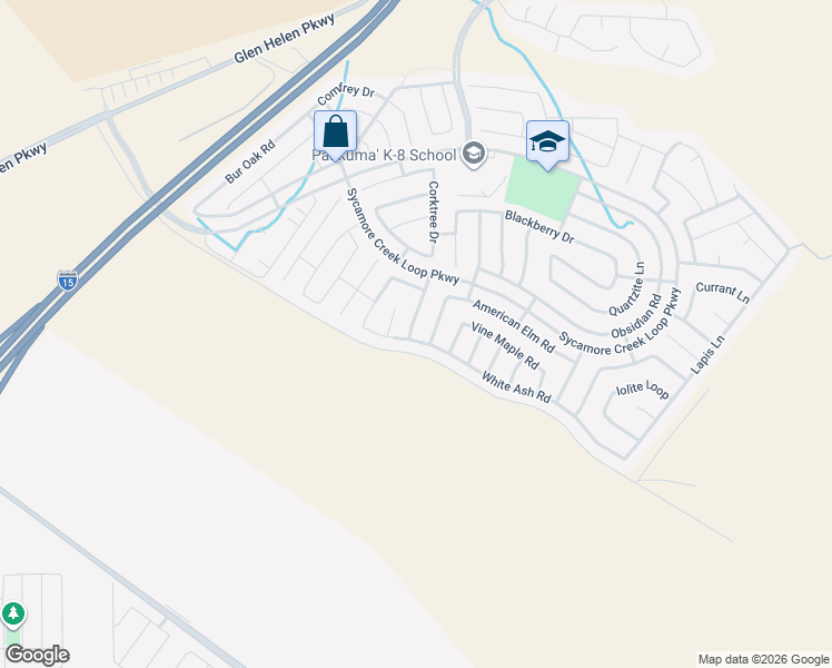 map of restaurants, bars, coffee shops, grocery stores, and more near 17921 Valerian Way in San Bernardino