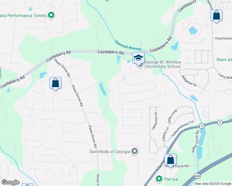 map of restaurants, bars, coffee shops, grocery stores, and more near 4095 Tobiano Trail in Cumming