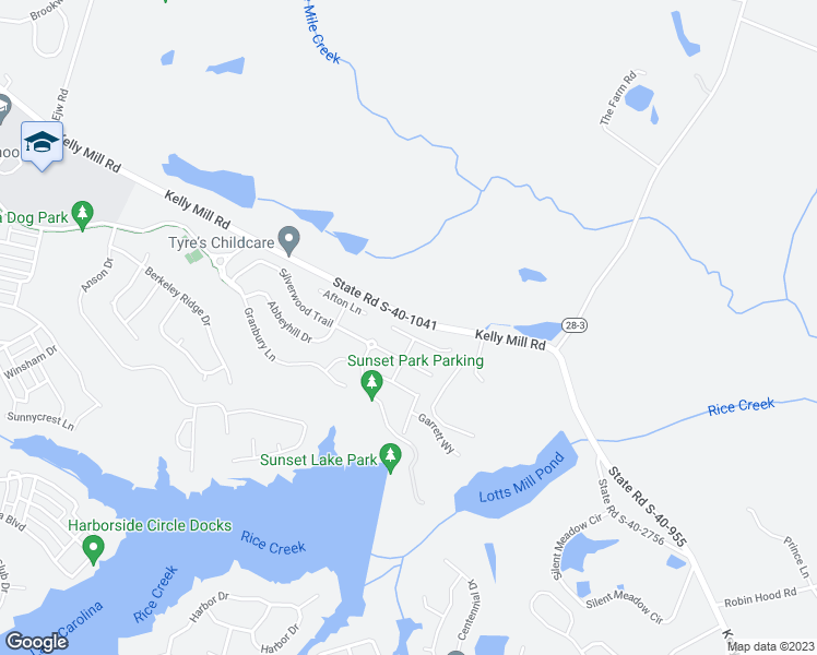 map of restaurants, bars, coffee shops, grocery stores, and more near 417 Abbeydale Way in Columbia