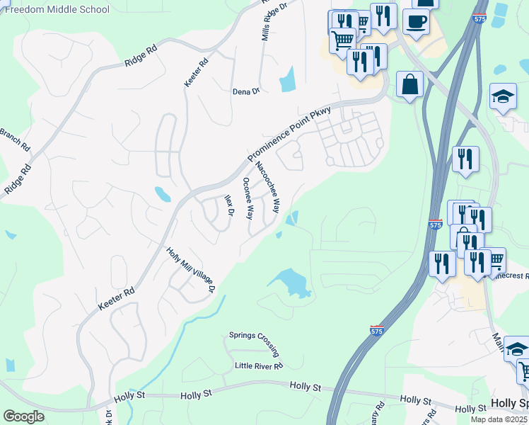 map of restaurants, bars, coffee shops, grocery stores, and more near 506 Sautee Place in Canton