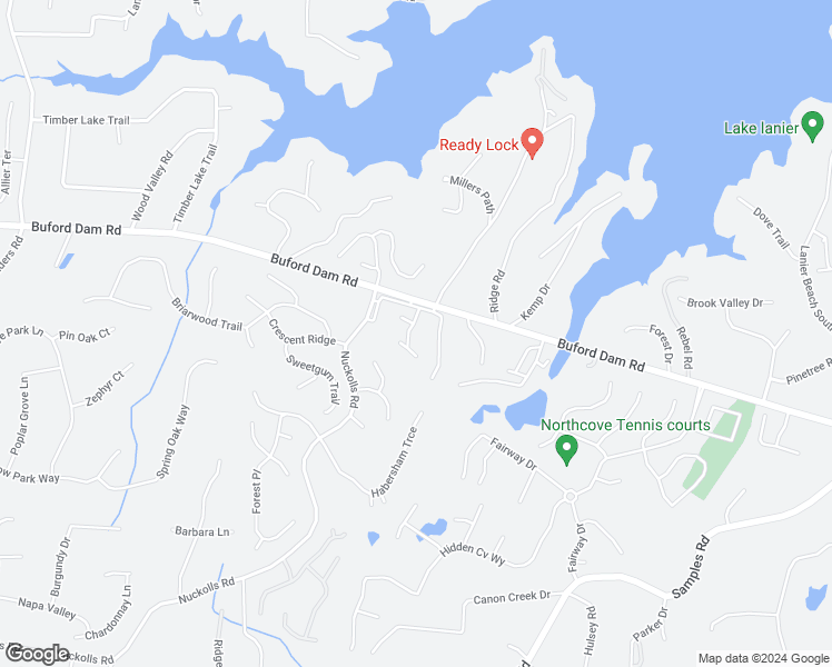 map of restaurants, bars, coffee shops, grocery stores, and more near 1705 Townview Lane in Cumming
