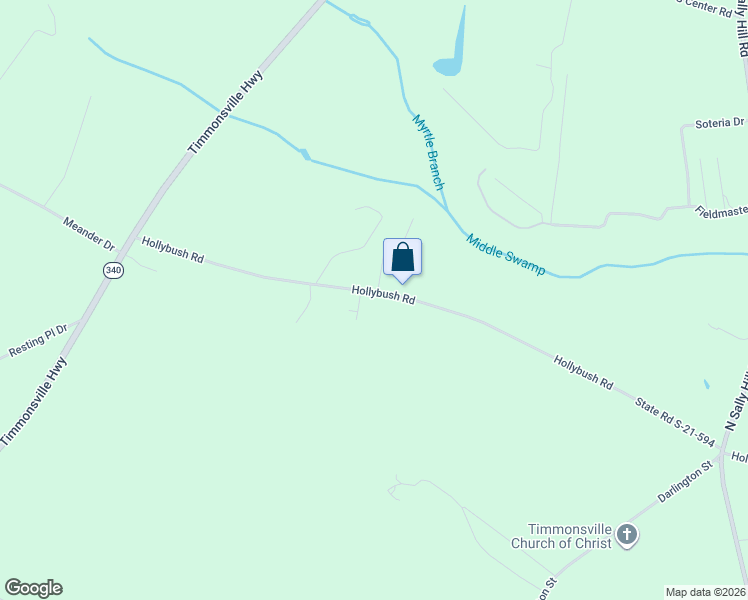 map of restaurants, bars, coffee shops, grocery stores, and more near 1831 Hollybush Road in Timmonsville