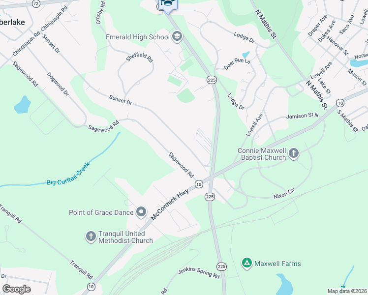 map of restaurants, bars, coffee shops, grocery stores, and more near 817 Sunset Drive in Greenwood