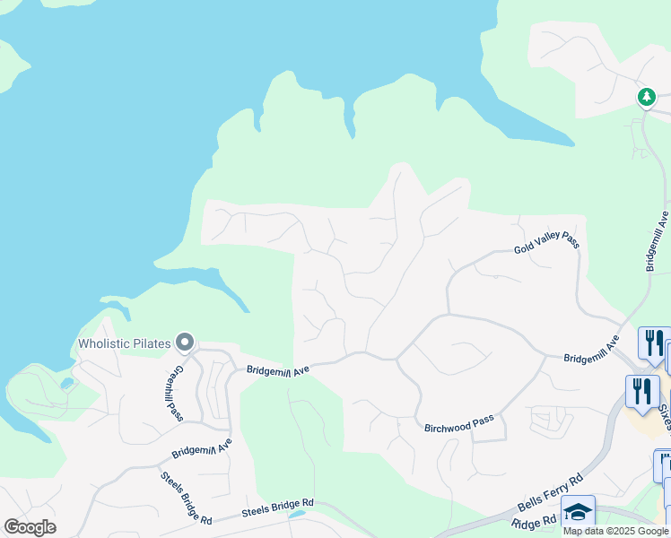map of restaurants, bars, coffee shops, grocery stores, and more near 321 Woodbrook Crest in Canton