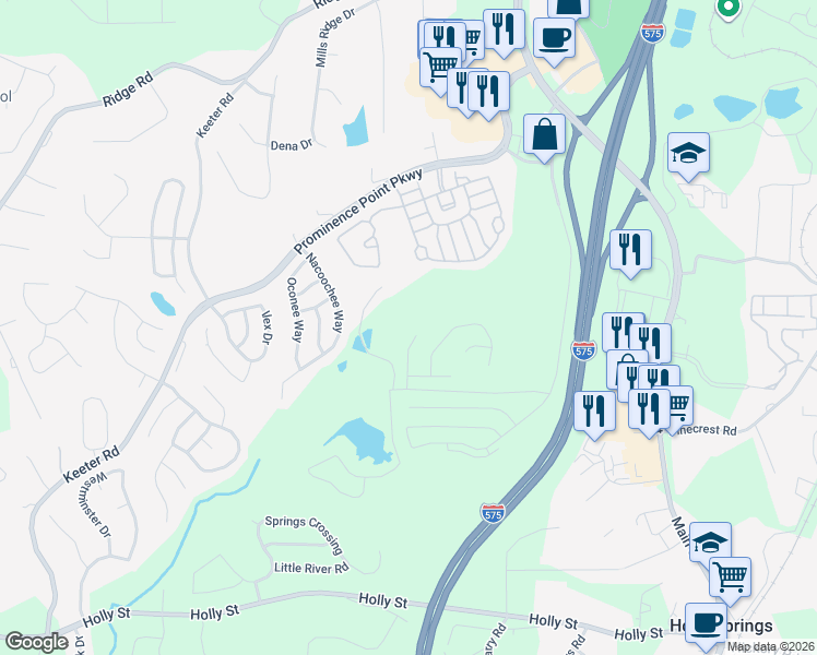 map of restaurants, bars, coffee shops, grocery stores, and more near 137 Hidden Creek Drive in Canton