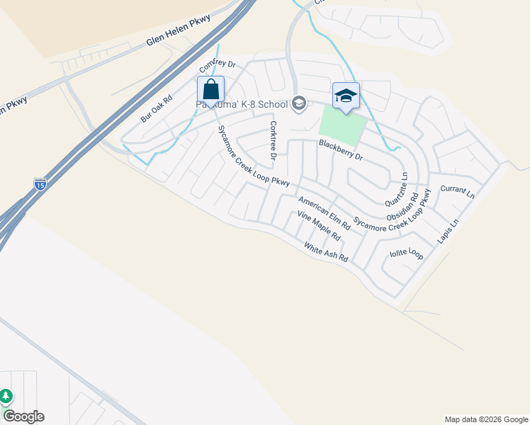 map of restaurants, bars, coffee shops, grocery stores, and more near 17961 Valerian Way in San Bernardino