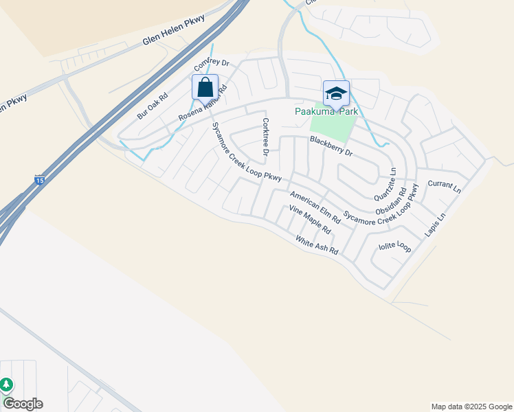 map of restaurants, bars, coffee shops, grocery stores, and more near 17961 Valerian Way in San Bernardino