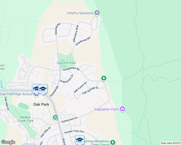 map of restaurants, bars, coffee shops, grocery stores, and more near 6825 Eaglehaven Lane in Oak Park