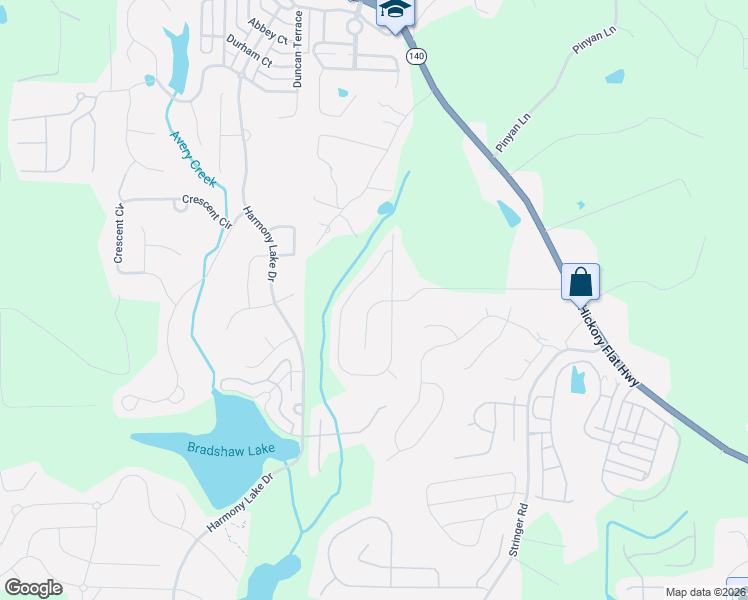 map of restaurants, bars, coffee shops, grocery stores, and more near 608 Darnell Road in Canton