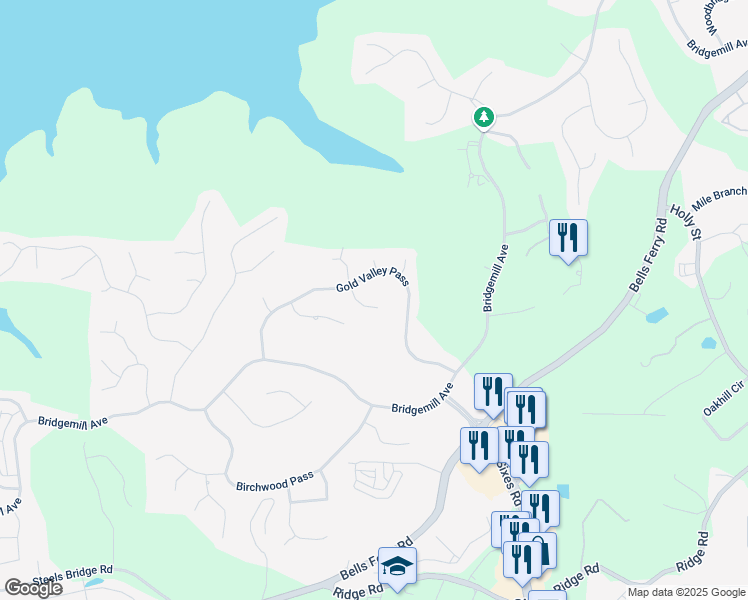 map of restaurants, bars, coffee shops, grocery stores, and more near 719 Settlers Crossing in Canton