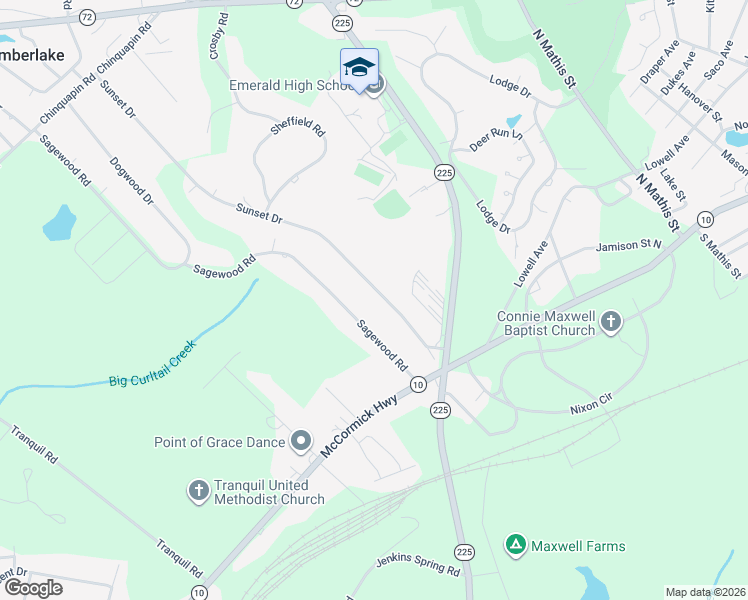 map of restaurants, bars, coffee shops, grocery stores, and more near 817 Sunset Drive in Greenwood