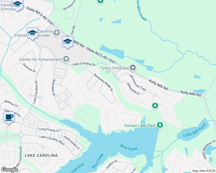 map of restaurants, bars, coffee shops, grocery stores, and more near 190 Berkeley Ridge Drive in Columbia