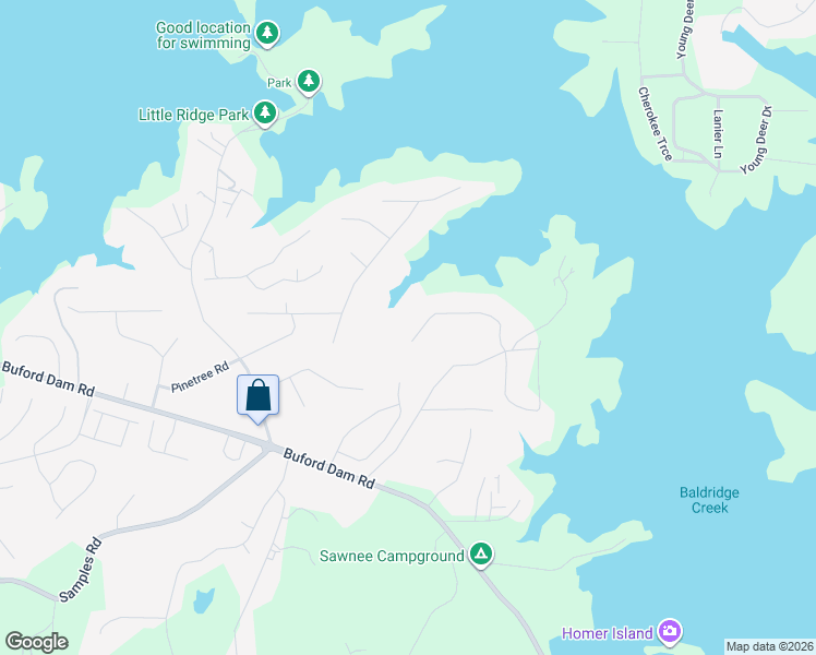 map of restaurants, bars, coffee shops, grocery stores, and more near 3360 Canon Bay Drive in Cumming