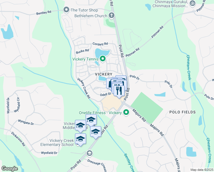 map of restaurants, bars, coffee shops, grocery stores, and more near 5812 Long Park Road in Cumming