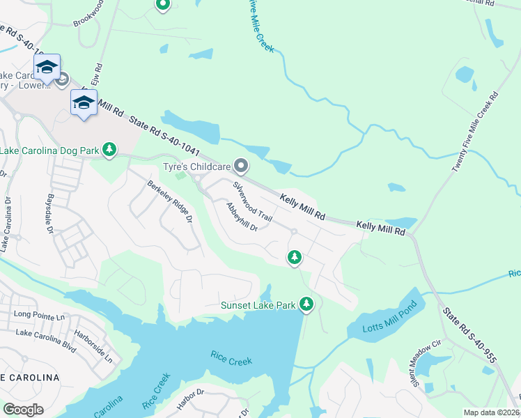 map of restaurants, bars, coffee shops, grocery stores, and more near 186 Silverwood Trail in Blythewood