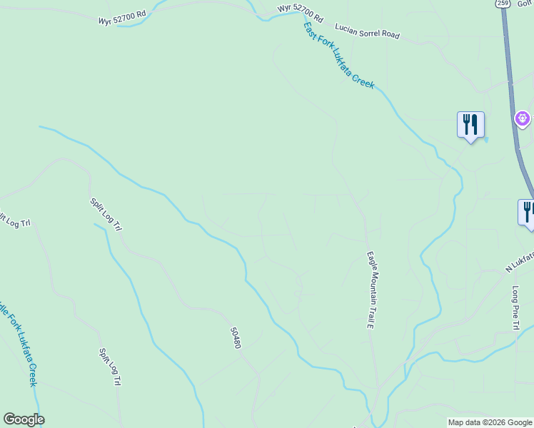 map of restaurants, bars, coffee shops, grocery stores, and more near West Eagle Mountain Trail in Broken Bow