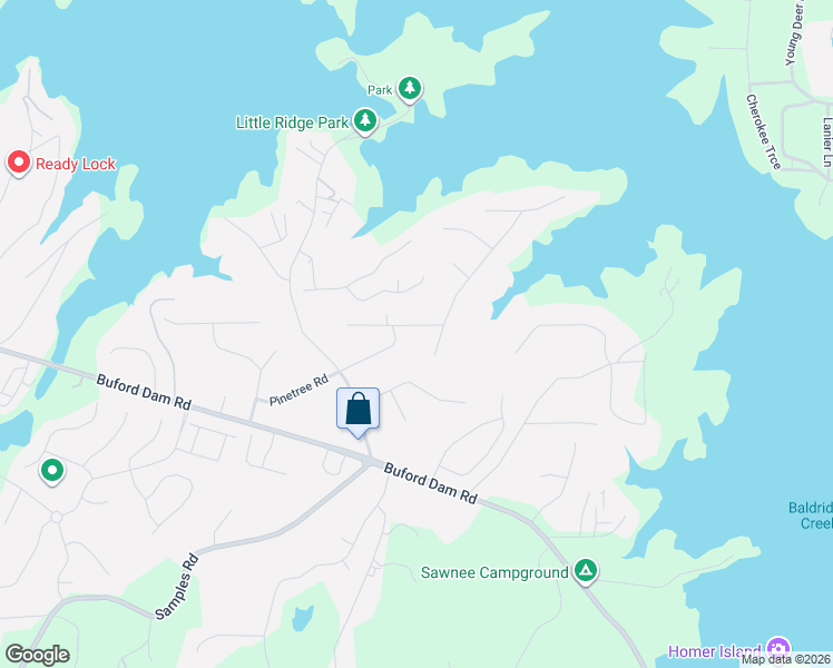map of restaurants, bars, coffee shops, grocery stores, and more near 3050 Hamilton Road in Cumming