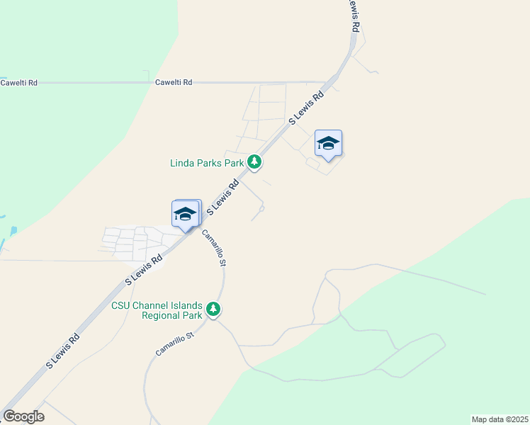 map of restaurants, bars, coffee shops, grocery stores, and more near 1756 South Lewis Road in Camarillo