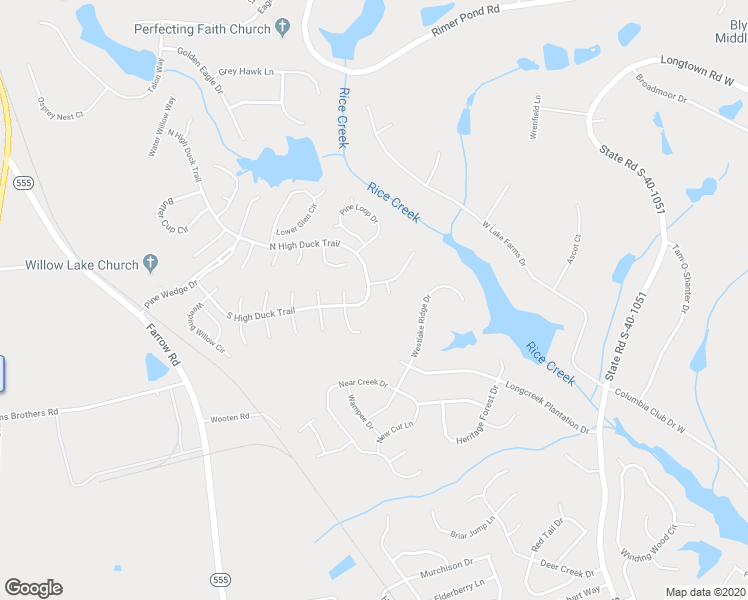 map of restaurants, bars, coffee shops, grocery stores, and more near 222 North High Duck Trail in Blythewood