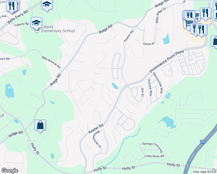 map of restaurants, bars, coffee shops, grocery stores, and more near 333 Nobleman Way in Canton