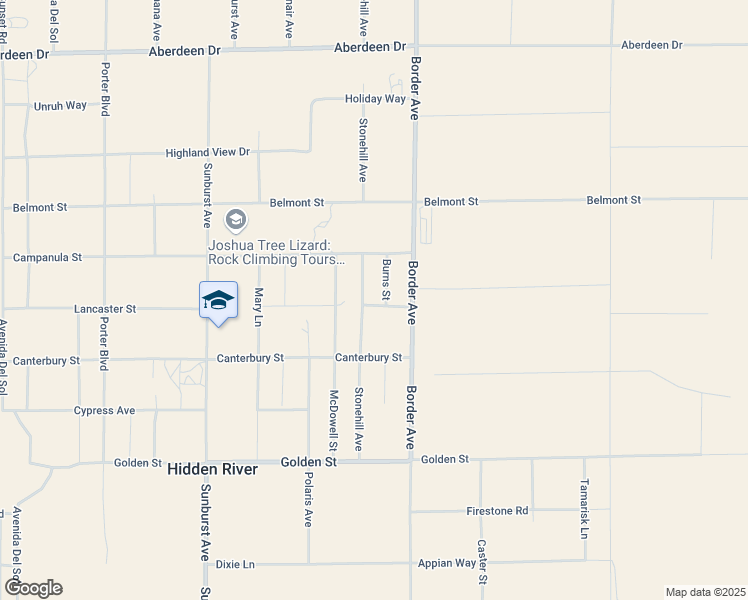 map of restaurants, bars, coffee shops, grocery stores, and more near 62440 Lancaster St in Joshua Tree