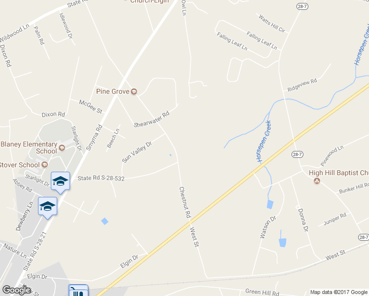 map of restaurants, bars, coffee shops, grocery stores, and more near 1578 Chestnut Road in Elgin