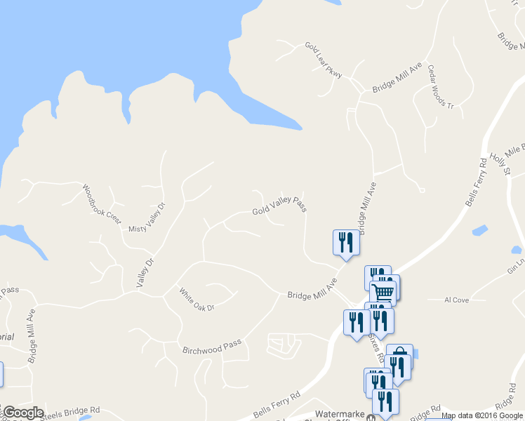 map of restaurants, bars, coffee shops, grocery stores, and more near 625 Gold Valley Pass in Canton