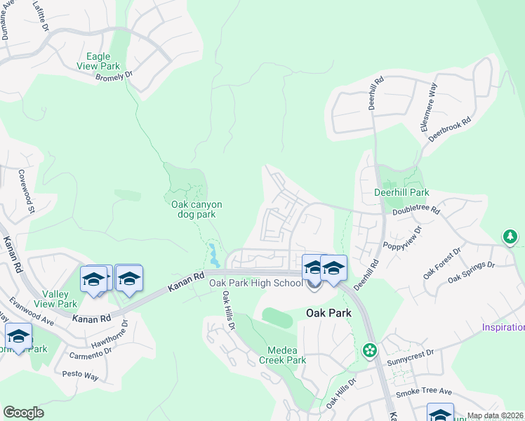 map of restaurants, bars, coffee shops, grocery stores, and more near 675 Oak Run Trail in Oak Park