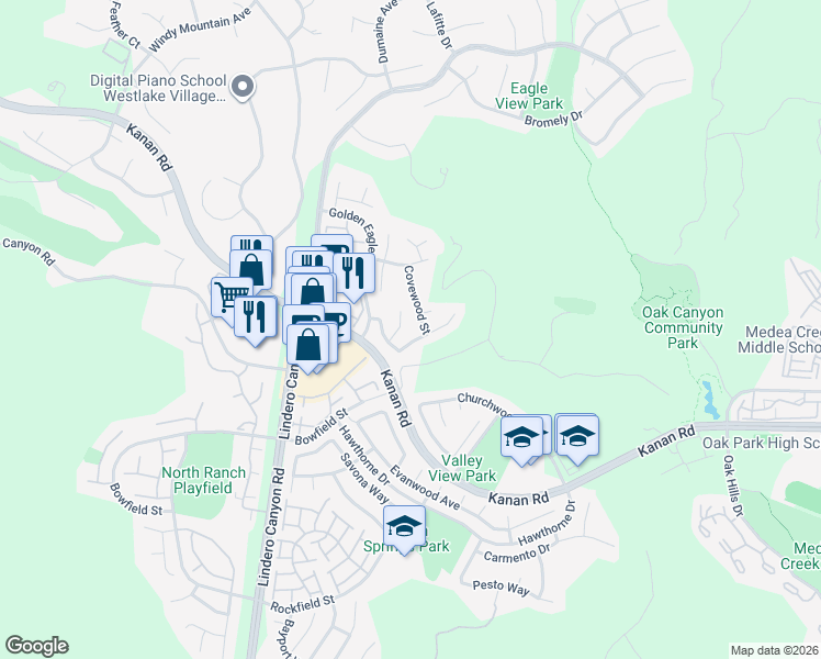 map of restaurants, bars, coffee shops, grocery stores, and more near 754 Bellagio Court in Oak Park