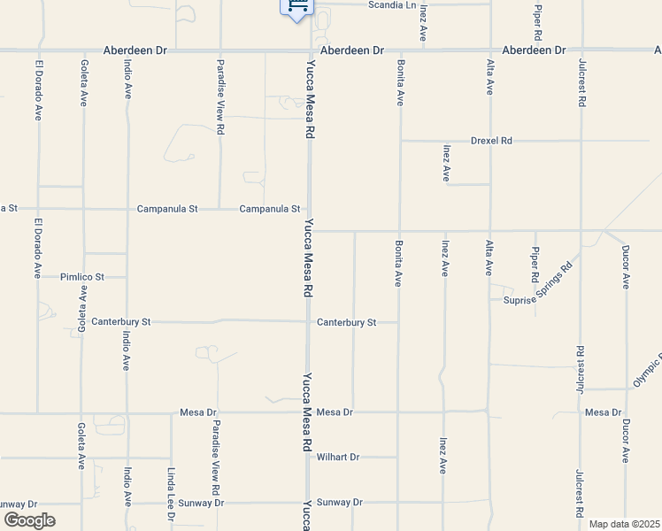 map of restaurants, bars, coffee shops, grocery stores, and more near 3773 Yucca Mesa Road in Yucca Valley