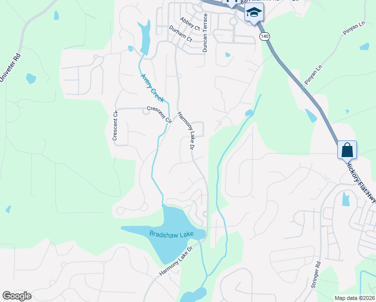 map of restaurants, bars, coffee shops, grocery stores, and more near 505 Cedarwood Drive in Canton